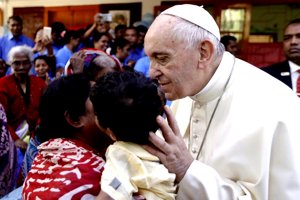 POpe with Young People in Bangladesh